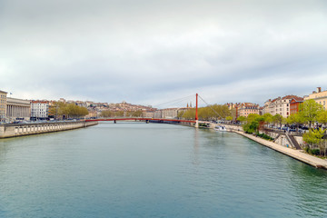 Saone river in Lyon, France