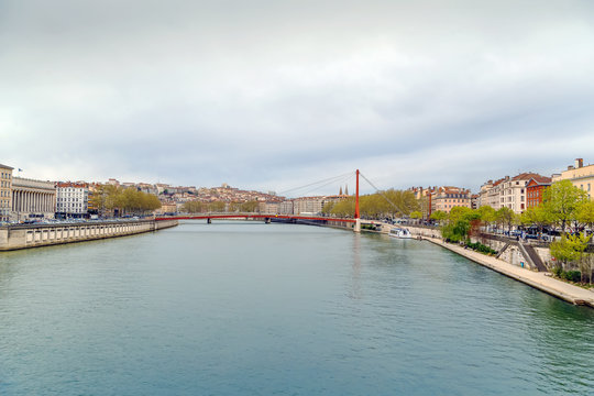 Saone river in Lyon, France © borisb17