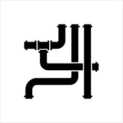 Pipe Icon, Pipe Fitting Icon, Water, Gas, Oil Pipeline, Plumbing Work