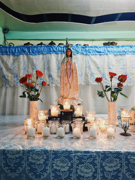 Interior view of altar in church