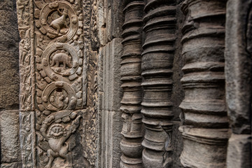 Ta Prohm temple in Angkor Wat is a public place in Siem Reap, Cambodia. It is a beautiful ancient architecture.