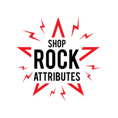 Vector logo for rock shop paraphernalia and symbols