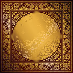 Golden ornate decorative retro design