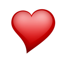Fototapeta na wymiar Shiny heart in red color for valentine's day. Love symbol Type 3.