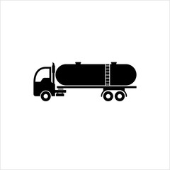 Oil Truck Icon, Liquid Shipping Truck