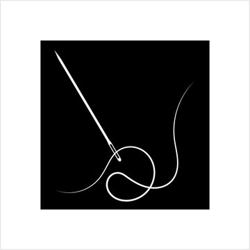 recommend clip art: Sewing Needle With A Piece Of Thread Design