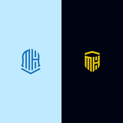MH Logo Set modern graphic design, Inspirational logo design for all companies. -Vectors
