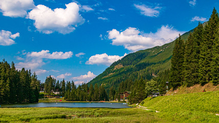 Naklejka premium Beautiful alpine view at Zauchensee, Salzburg, Austria