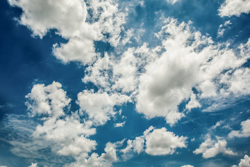 Naklejka na ściany i meble fluffy cloud in the blue sky, nature background