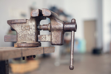Old rusty vise