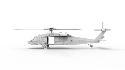 3d rendering of a modern millitary helicopter isolated in white background