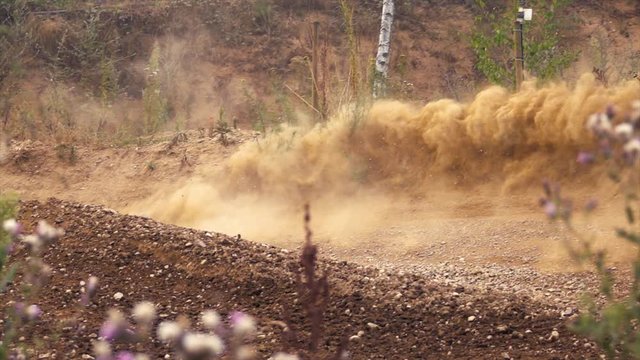Extreme Motocross MX Rider riding on dirt track