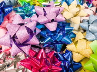 colorful holiday gift bow background