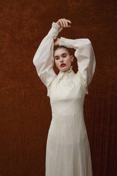 Model posing indoors