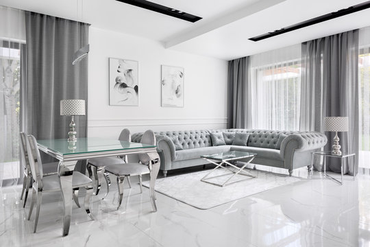 Charming gray living room