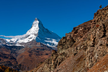 panorama view of Matterhorn in autumn