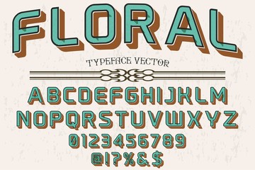 abc font handcrafted typeface vector vintage named vintage floral