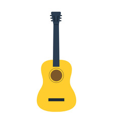 Fototapeta premium Guitar icon vector classical wooden guitar isolated