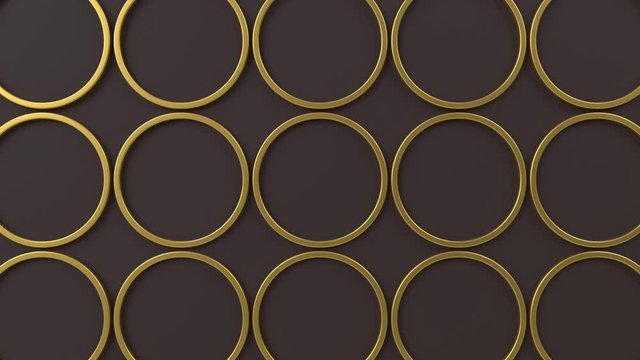 Arabesque looping geometric pattern. Gold and brown islamic 3d motif. Arabic oriental animated background.