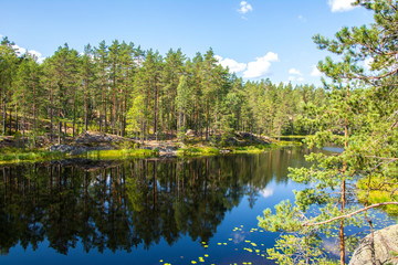Obraz na płótnie Canvas View of The Lake Vähä-Holma, Nuuksio national park, Vihti, Finland