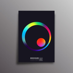 Retro design poster with colorful gradient circle for flyer, brochure cover, vintage typography, background or other printing products. Vector illustration