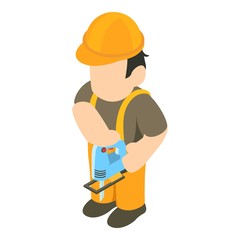 Workman icon. Isometric illustration of workman vector icon for web