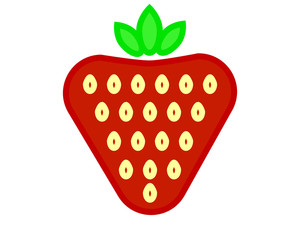vector with simple drawing, strawberry shaped