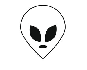 Fototapeta na wymiar vector with simple drawing, shaped like an alien