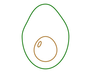 vector with simple drawing, with avocado shape