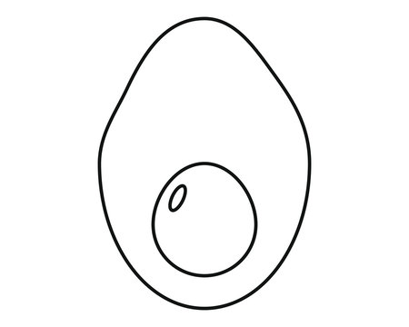 Vector With Simple Drawing, With Avocado Shape