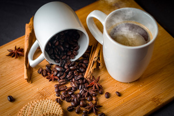 Una taza de café por la tarde