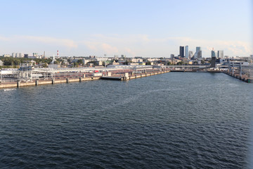 Naklejka premium Baltic Sea with Tallinn, Estonia in the background.