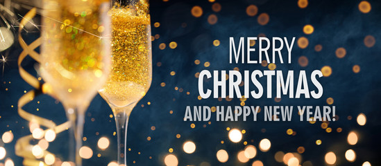 Happy New Year. Christmas and New Year holidays background with copy space.