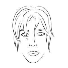 woman face contour vector illustration