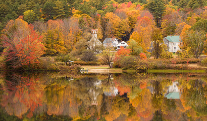 Amazing autumn colors and reflections in lake