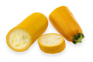 diet yellow zucchini on a white background