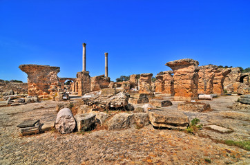 Ruins of ancient city of Carthage in Tunisia