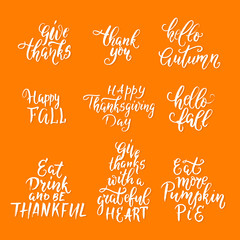 Vector Happy Thanksgiving day lettering big collection