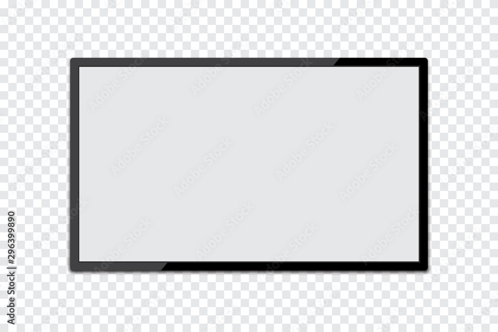 Poster Realistic TV with empty screen on a transparent background