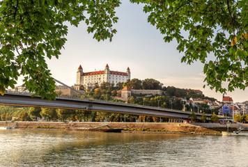 View of Bratislava castle in Bratislava capital of Slovakia. - obrazy, fototapety, plakaty