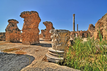 Ruins of ancient city of Carthage in Tunisia