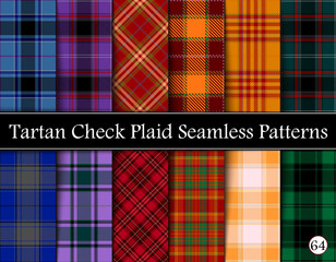 Set Tartan Plaid Scottish Seamless Pattern