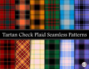 Set Tartan Plaid Scottish Seamless Pattern