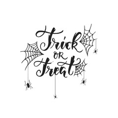 Halloween hand drawn poster hand-lettering and scary spiders