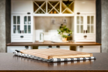 Desk of free space and kitchen furniture 