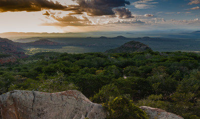 Sunset in the Vale do Catimbau National Park in Pernambuco Brazil