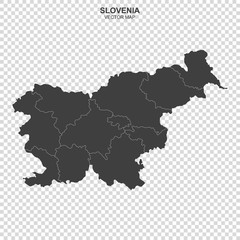 Fototapeta na wymiar political map of Slovenia isolated on transparent background