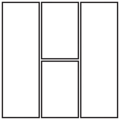 Vector mock up mood board of four frames. Photo collage templates.