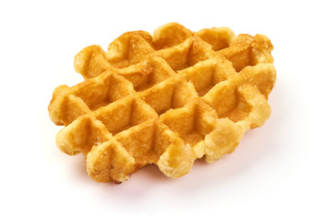 Traditional American Waffles, isolated on white background