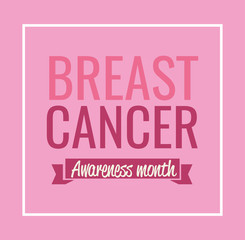 poster breast cancer awareness month with ribbon vector illustration design